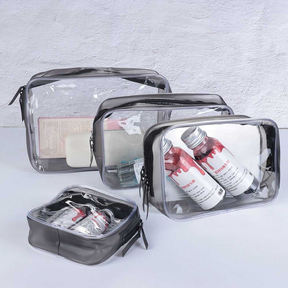 Travel Ziplock Bags - Environmental Protection PVC Transparent Zipper Cosmetic