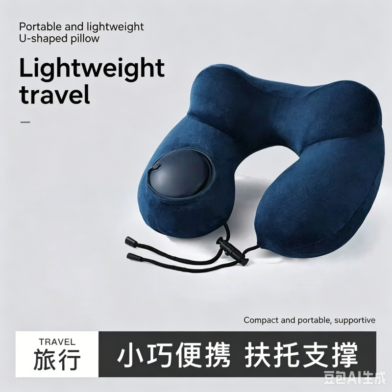 Travel Accessories Pillow - Portable, Removable, Washable, Foldable Crystal Fleece