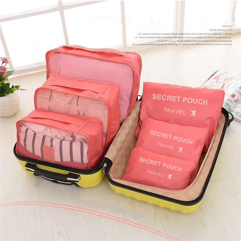 6 Pcs/Set Pink/Blue/Grey Trave - đánh giá và giá Travel Ziplock Bags