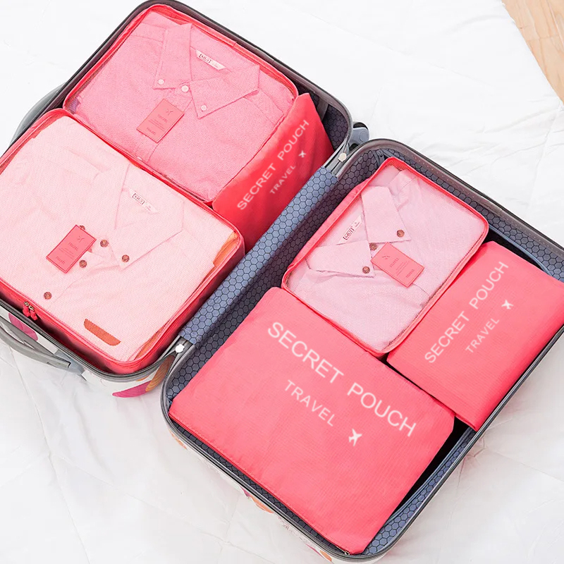 6 Pcs/Set Pink/Blue/Grey Trave - đánh giá và giá Travel Ziplock Bags