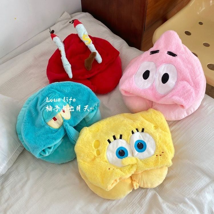Kawaii Anime SpongeBob Hooded  - đánh giá và giá Travel Accessories Pillow