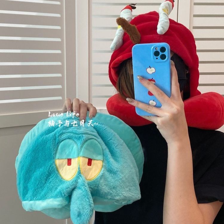 Kawaii Anime SpongeBob Hooded  - đánh giá và giá Travel Accessories Pillow
