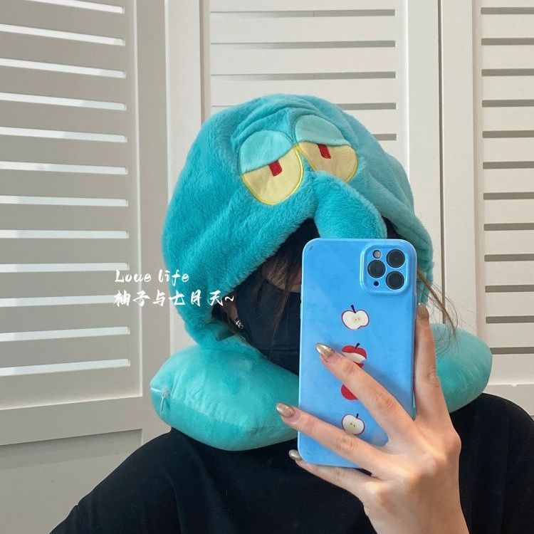 Kawaii Anime SpongeBob Hooded  - đánh giá và giá Travel Accessories Pillow